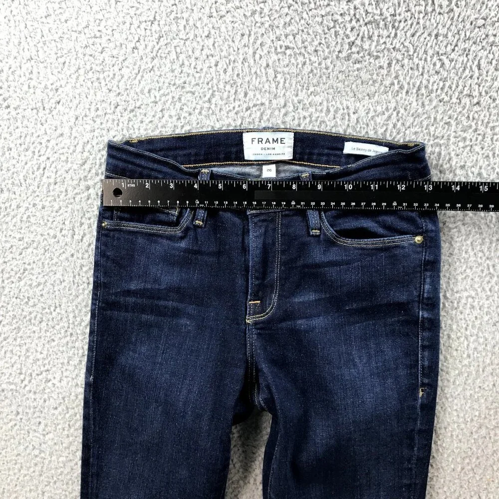 FRAME Womens Size 26 Le Skinny De Jeanne Queens Way Dark Wash Stretch Denim Jean